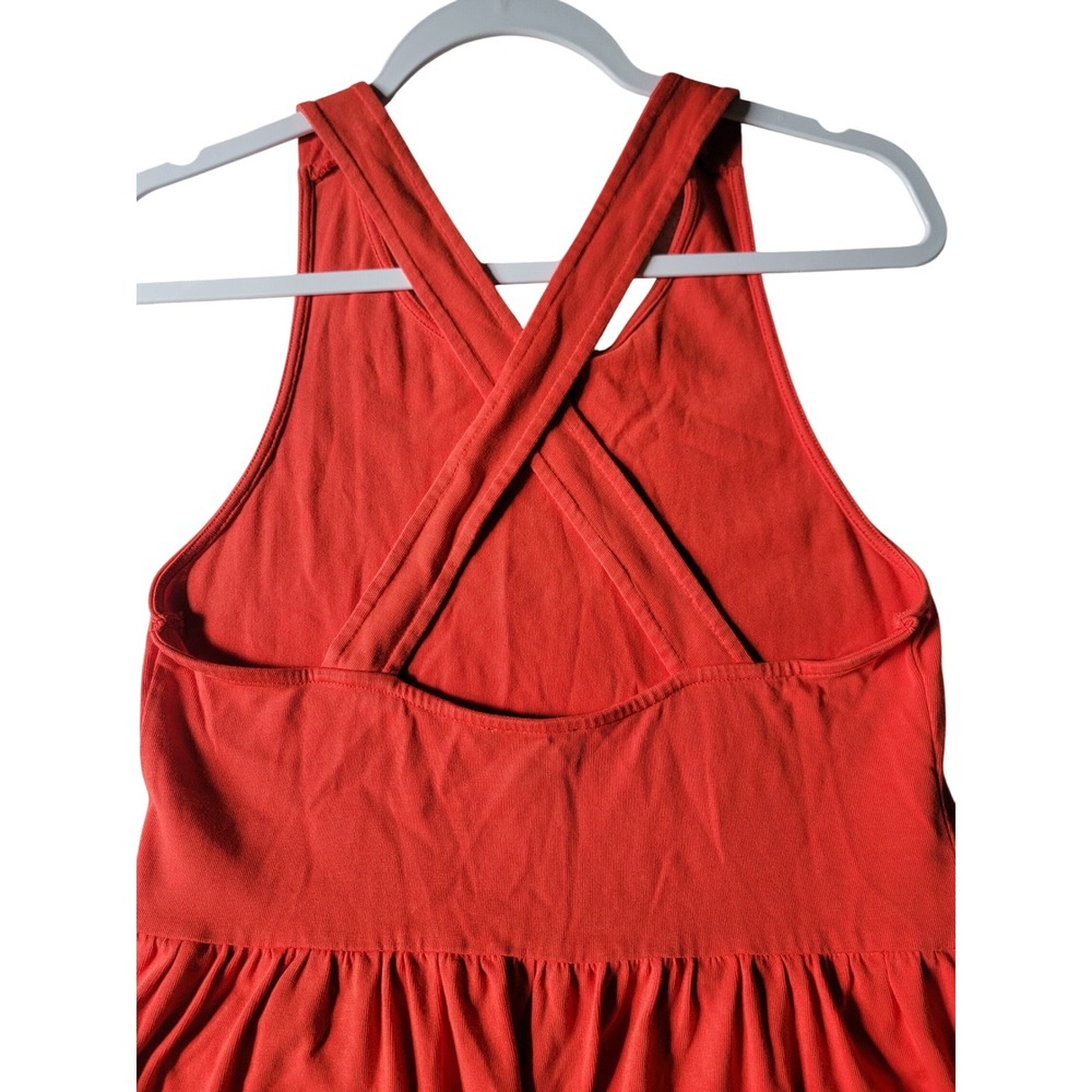 J.Crew 100% Cotton Orange Tiered Eyelet Cross Back Midi Dress Sleeveless Small - Picture 6 of 10